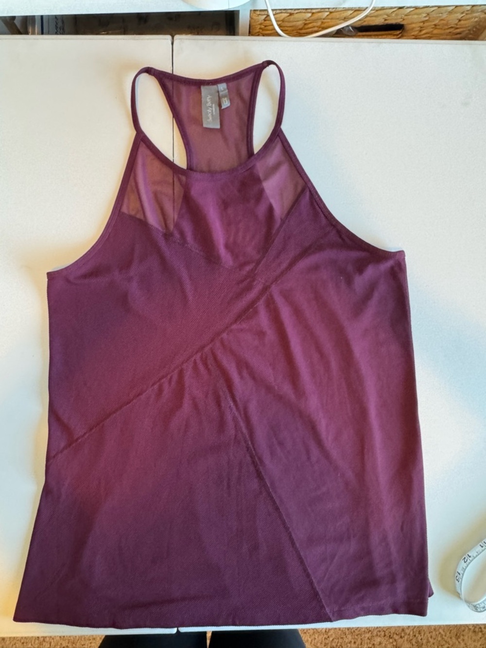 Sweaty Betty Chakra Rib Deep Plum Racerback Tank Top Size Large
